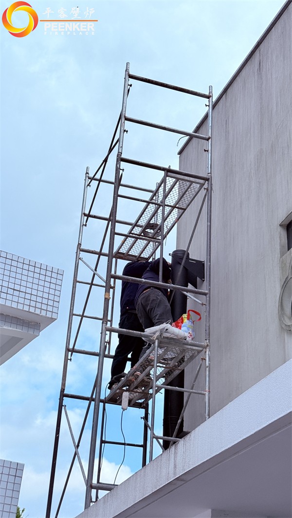 益阳自建房丹麦Morso 3640铸铁壁炉安装.jpg