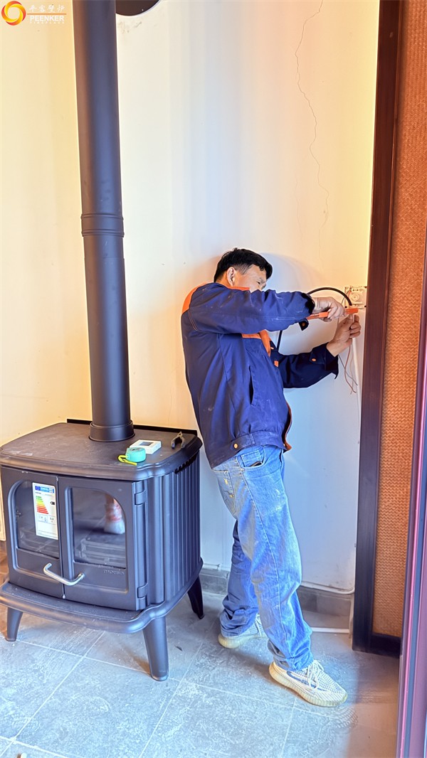 镇江自建别墅茶室丹麦Morso 3640壁炉安装.jpg