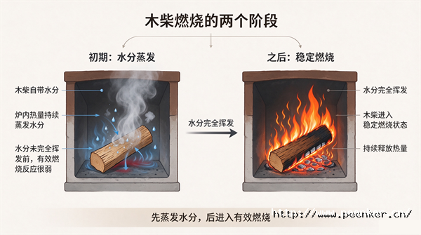 木柴燃烧初期水分蒸发过程.png